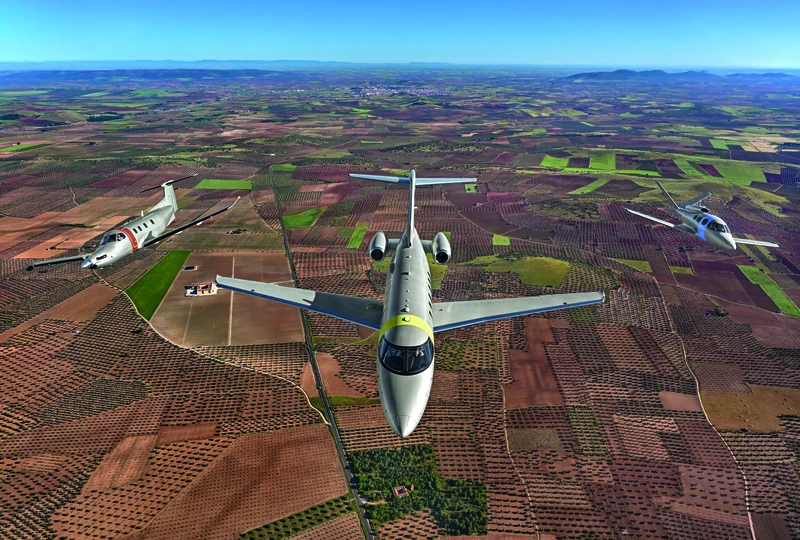 Pilatus PC-12, Pilatus PC-24 y Cirrus Jet. Foto: Jetfly